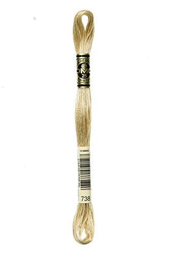 DMC 117-738 Six Strand Embroidery Cotton Floss, Very Light Tan, 8.7-Yard