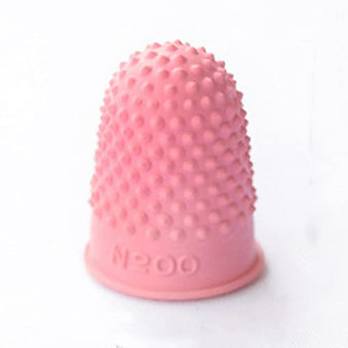 Thimble Protectors 5Pcs, Finger Protectors, Rubber Fingers Thimble Guard Tips Caps Pads Cover Craft Finger Tip Sewing Counting Protector for Embroidery, Sewing, Cuttings (Pink)