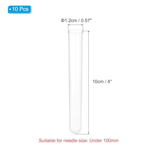 PATIKIL 4" Length Plastic Sewing Needle Storage Holder, 10 Pcs Portable Matte Embroidery Needle Pin Toothpick Storage Tubes Case for Craft Knitting, White - color: White, size: 4"