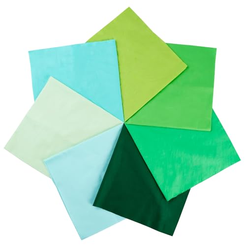 7PCS Solid Color Cotton Fabric Squares 20" x 20" Fat Quarter Fabric Bundles Craft Fabric for Patchwork Sewing Quilting Crafting DIY (Green) - color: Green