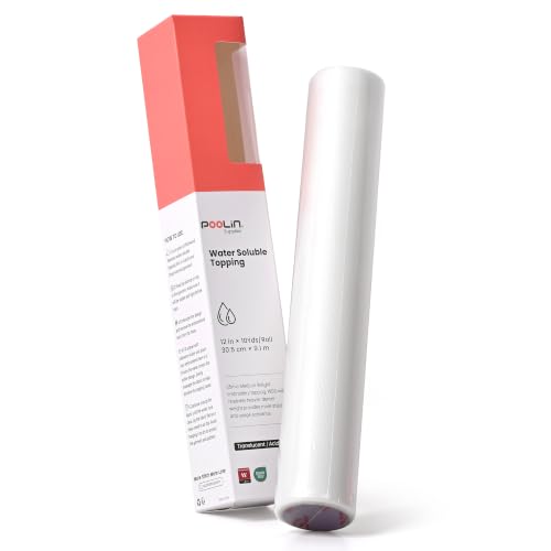 Poolin Water Soluble Stabilizer for Embroidery Topping Film，12"x 10 Yard - size: 12"x10Yd roll