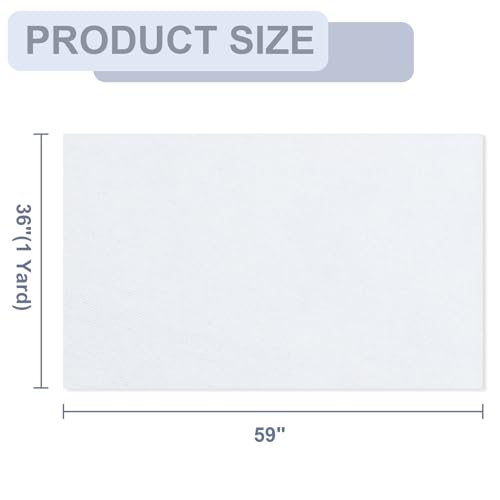 59" X 36"(1 Yard) White Linen Embroidery Fabric Cloth - size: 59 × 36 Inch