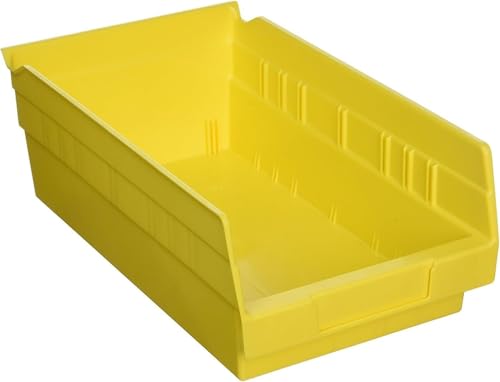 Akro-Mils 30130 Heavy Duty Plastic Shelf Bins, 12"x 6.5"x 4", Yellow, 12-Pk - color: Yellow