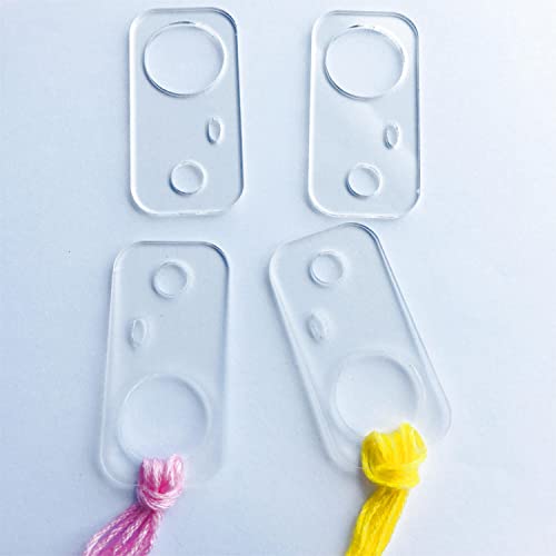 Rectangle Shape Clear Acrylic Thread Drops, Floss Drops, Floss Chips for Embroidery Floss Organization (50 Pieces)