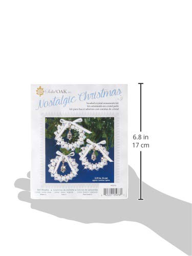 Solid Oak Beaded Orn Bell Wreath, Silver,White - size: Small