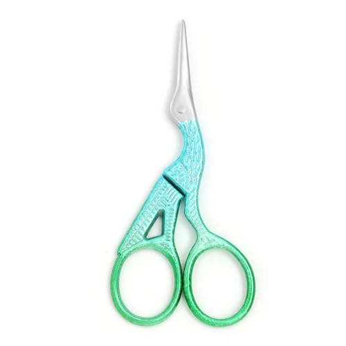 3.6" Sewing Embroidery Scissors with Artificial Leather Cover(Bright Green) - color: Bright Green