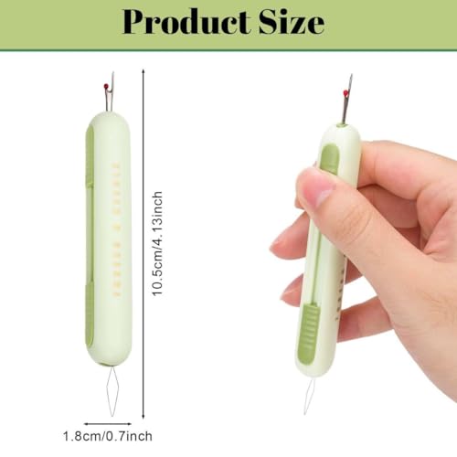 2 in-1 Needle Threaders Seam Ripper 2024 New, Upgraded Seam Ripper Tools, Stretchable Remover Needle Threading (1 Pcs-Brown) - color: 1 Pcs-Brown