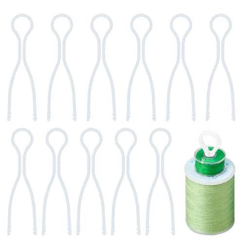 50 PCS Sewing Bobbin Thread Holders,Sewing Thread and Bobbin Organizer Holder Accessories and Supplies for Craft Embroidery Plastic Spool Clamps Spools Organizers, White, LXLVOUEG - color: White-50PCS