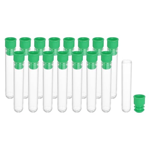 PATIKIL 2.4" Length Plastic Sewing Needle Storage Holder, 16 Pcs Portable Embroidery Needle Clear Pin Toothpick Storage Tubes Case for Craft Knitting, Green - color: Green, size: 2.4"