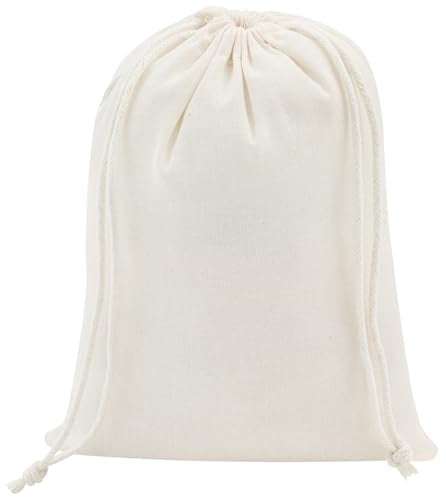 PALTERWEAR 100% Cotton Drawstring Bags 10‑Pack 5x7 Lightweight 70 GSM Muslin Pouch Set | Reusable Gift, Craft, Pantry, Travel Storage | Double Drawstring (Natural Beige, 5 x 7 Inches) - size: 5 x 7 Inches