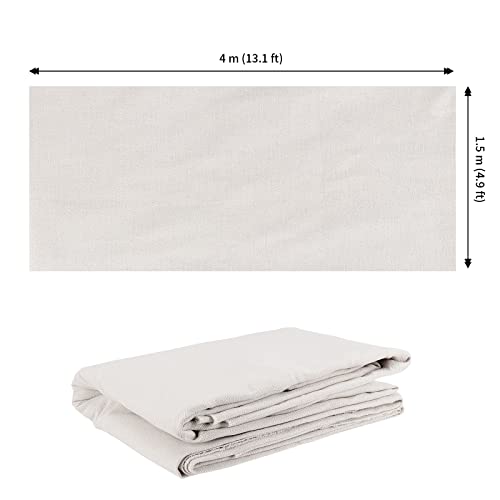 JAPCHET 59 x 157 Inches/ 4 Yards Linen Needlework Fabric, Linen Embroidery Fabric Cloth by the Yard for Needlework, Crafts, Bags, Garments, Tablecloths
