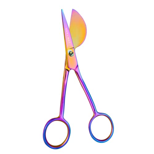 Duckbill Scissors for Applique & Embroidery - Double Curved, 6", Rainbow - color: Rainbow