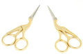 2 Pack 4.5 Inch Gold Plated Stainless Steel Stork Bird Scissors for Embroidery Sewing, Craft, Art Work