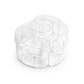 Masirs Small 360 Rotating Makeup Organizer, 5 Compartments, Round Clear - color: Round Clear