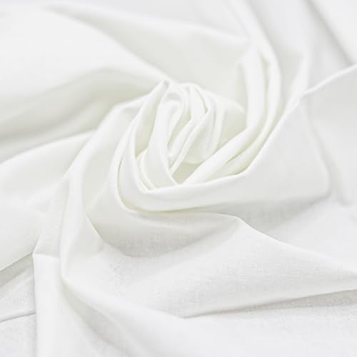 3 Pieces 18 x 21 Inches Cotton Fabric Precut Quilting Fabric Bundles Solid Colors Layer Cakes Quilt Material for DIY Craft Sewing Embroidery (White) - color: White