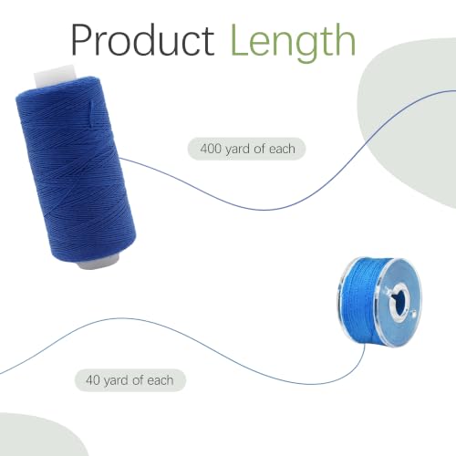 100pcs Bobbin Threads Kits, 400yard Per Polyester Thread Spool Set Matching Prewound Bobbin Thread, Spool Organizers, Needles and Needle Threaders for Hand, Embroidery, Sewing Machines and DIY Crafts