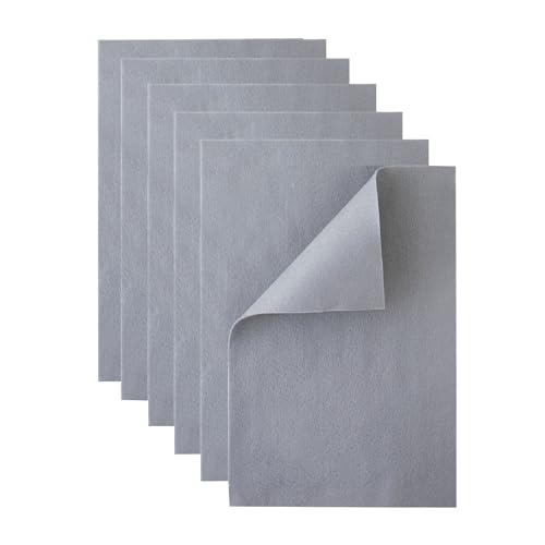 HaoFeiJH Gray Felt Fabric Sheets - 6PCS Felt Squares - 8x12 1 Colors Soft Felt Squares, 1.5mm for Sewing, Patchwork, Decoration, Embroidering, Book, DIY Craft - color: 0-grey