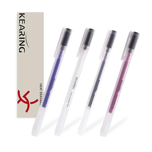 KEARING 4 Colors Heat Erasable Fabric Pens - Dual Removal Sewing Markers