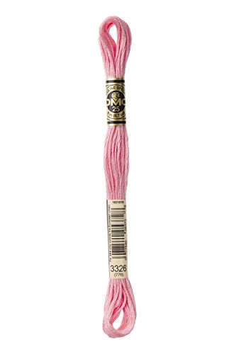 DMC 117-3326 Mouline Stranded Cotton Six Strand Embroidery Floss Thread, Light Rose, 8.7-Yard, Pack of 1
