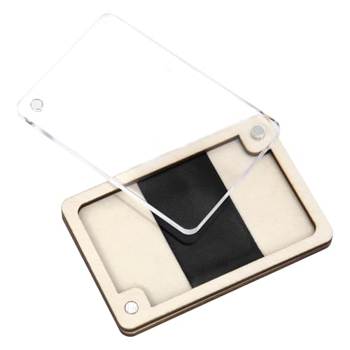 HINGTAI Wooden Magnetic Needle Holder Case with Clear Lid, Sewing Needle Organizer Box with Snap Closure, Strong Built-in Magnet Secures Pins Under 6.5cm, Craft Supplies Storage Gift for Sewers - color: 1Pcs-wooden