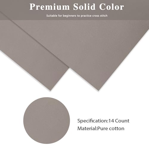 Aida Cloth 14 Count Cross Stitch Fabric Cross Stitch Aida Cloth for Embroidery and Needlework (Light Coffee Color, 30 * 39inch) - color: Light Coffee Color