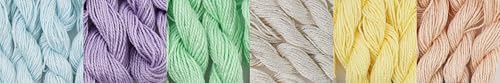 KCS 162 Yards(150 Meters) Mercerized Pearl Cotton Crochet Needlepoint Thread,Size 5,6 skeins,Mixed Color 11 - color: 6color11, size: 6 skeins