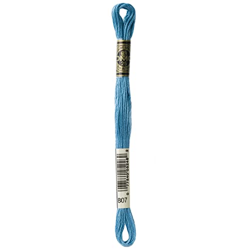 DMC 6-Strand Embroidery Cotton Floss, Peacock Blue - style: #807 Blue