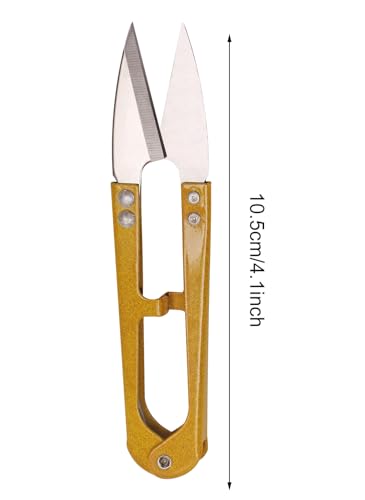 2Pcs Multicolor Mini Sewing Scissors Clipper 2Pcs Leather Scissors Sheath Cover Small Embroidery Thread Thrum Yarn Trimming Nipper U-Shaded Craft Cross Stitch Scissor (Light Blue/Yellow) - color: Light Blue/Yellow