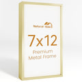 7x12 Aluminum Metal Picture Frame,Tempered Glass Gold Photo Frame 7x12 for Family Photo,Posters,Art,Document to Wall Mount Horizontally or Vertically - size: 7x12