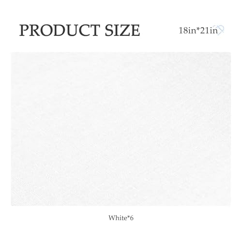 6 Pcs 18 x 21 Inches Cotton Fabric Precut Quilting Fabric Bundles Solid Colors Quilt Material for DIY Craft Sewing Embroidery (White) - color: White