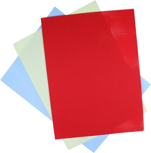 KCS 3 pc of 12" x 18"(30cmx45cm) 18CT Counted Cotton Aida Cloth Cross Stitch Fabric (Light Blue+Light Green+Red) - color: Light Blue+light Green+red