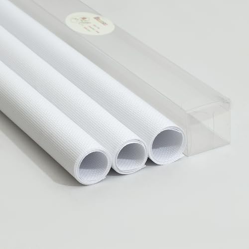 Aida Cloth 16 Count Cross Stitch Fabric,15×18inch,Rolled,3Pcs (16CT,White) - color: White, size: 16CT