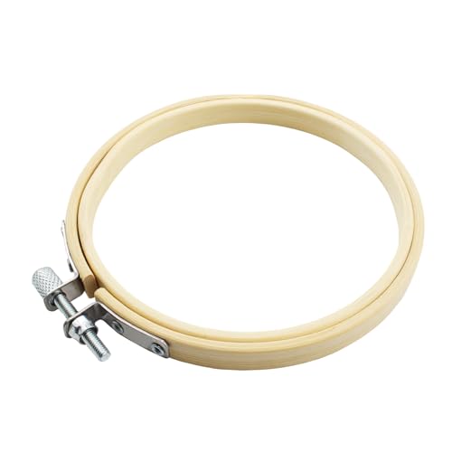 Lamvbls 3 Inch Embroidery Hoop, Adjustable Bamboo Circle Cross Stitch Hoop Ring, Wooden Embroidery Frame for Art Craft Sewing - size: 3 inch