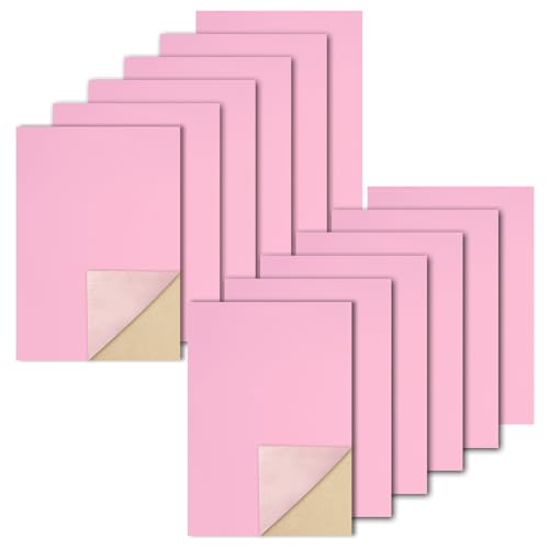 Biaungdo Pink Self Adhesive Felt Sheets, 8 x 12 Inch, 12 Pcs - color: Pink