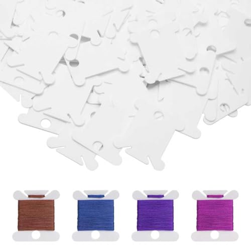 200 Pcs Embroidery Floss Bobbins,Plastic Embroidery Thread Cards for Sewing