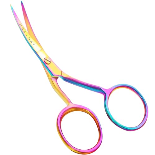 Applique Embroidery Scissors Set - Duckbill & Needlepoint, 4.5", Rainbow - color: Rainbow