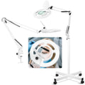HITTI 2200 Lumens 12X Magnifier Esthetician Light, 4 Wheel Rolling Base - color: White