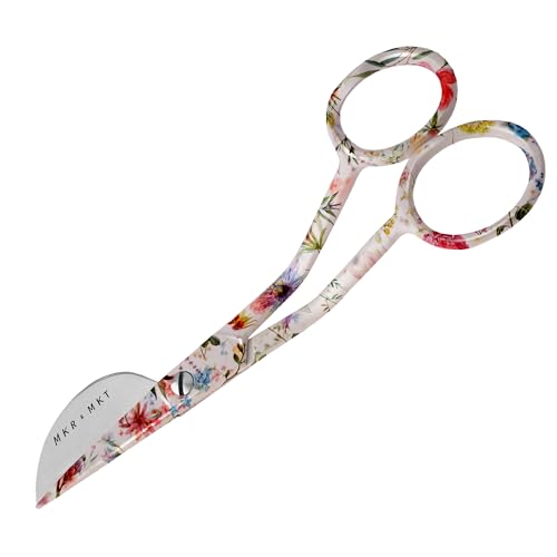 Duckbill Scissors for Applique & Embroidery - Double Curved, 6", Floral - color: Floral