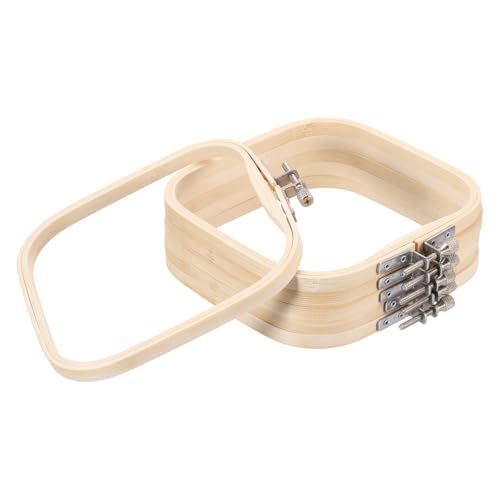 PATIKIL 6 Pieces 6.3" x 6.3" Square Embroidery Hoops, Adjustable Bamboo Cross Stitch Hoops Ring Embroidery Frame Punch Needle Hoop for Sewing, Needlework, DIY - size: 6.3" x 6.3"