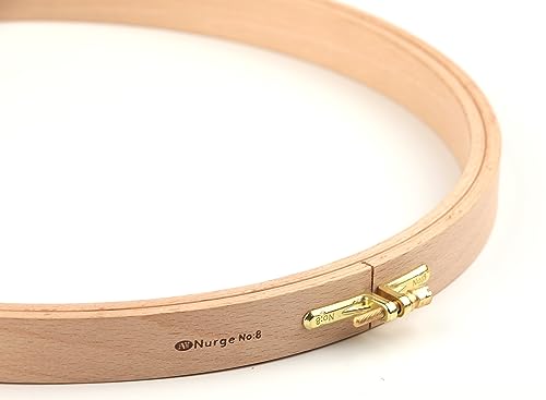 Nurge Premium Quality Beech Wood Embroidery Hoop, Cross Stitch Hoop with Gold Plated Adjustable Brass Screw for DIY Projects Ideal for Crafters,Beginners & Professionals - 12.2" Diameter & 0.93" Thick - size: 12.2" / 310mm Dia