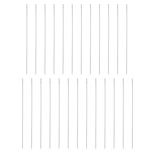 HARFINGTON 25pcs Sewing Needles 0.4mm Diameter 66mm (2.6") Long Ultra-Thin Stainless Steel Hand Embroidery Bead Needles for Jewelry Making DIY Crafts - size: 0.4mm Dia + 66mm Length