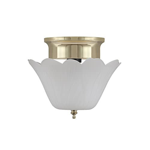 Aspen Creative 28003-15-2, Clip-on Tulip Shade in White Finish, 8" Diameter x 4" Height, 2 Pack - color: White - Tulip Shade