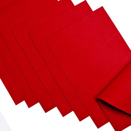 Jtnohx Soft Felt Sheets Color Felt Fabric for Sewing Red 7Pcs 8"x12" 1mm - color: Red