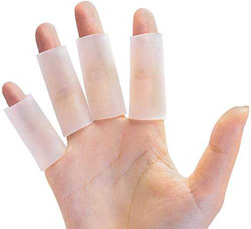 Sumifun Finger Sleeves, 8PCS Gel Thumb Finger Tubes for Arthritis, Trigger Finger Pain, Silicone Fingers Protector for Golf, Basketball, Golf, Rugby, Cracked Finger - color: 4pair(8pcs)
