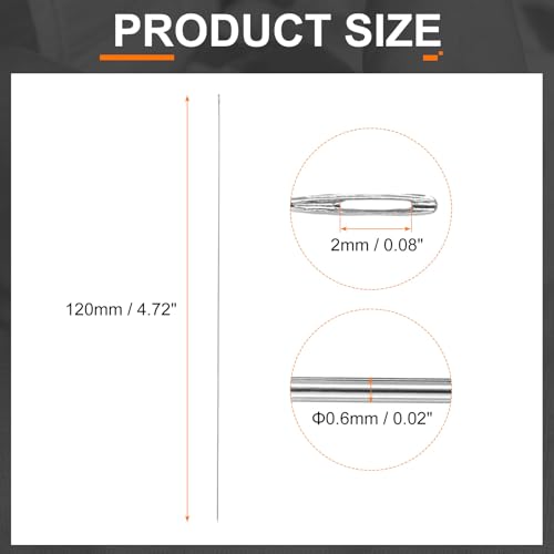 HARFINGTON 25pcs Sewing Needles 0.6mm Diameter 120mm (4.72") Long Ultra-Thin Stainless Steel Hand Embroidery Bead Needles for Jewelry Making DIY Crafts - size: 0.6mm Dia + 120mm Length