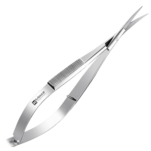 Eyebrow Scissors 4.5" Curved Stainless Steel Precision Grooming Scissors for Eyebrow Trimming and Facial Hair Care - size: Eye Brow Scissors Curved