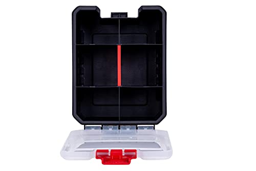 Mini Parts Organizer Box – Small Hardware Storage Case with 6 Compartments & Divider – Compact Nylon Container for Screws, Beads, Tackle, or Travel Toolbox