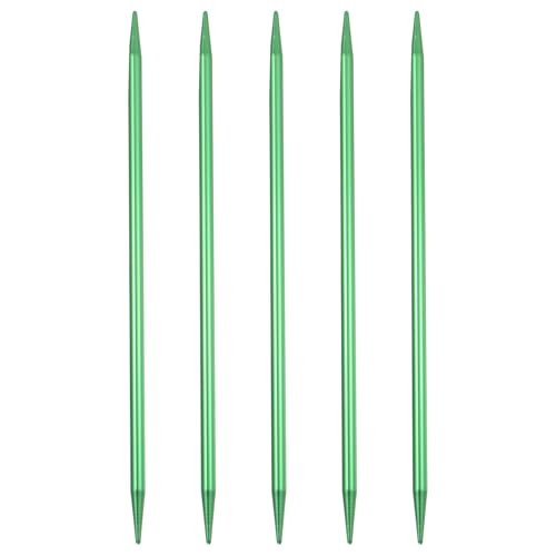 uxcell 5Pcs Knitting Needles 5.5mm (US Size 9) Aluminum Alloy Double Pointed Knitting Needle 7.87 Inches Length Metal Weaving Tool for Handmade Projects DIY Knitting, Green - color: Green, size: 5.5mm