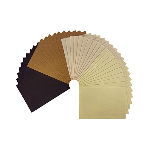 Jtnohx Soft Felt Sheets Felt Fabric for Crafts 4 Colors 40Pcs Brown Series - color: Brown Series