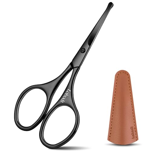 4.1" Nose & Beard Scissors, Safety Rounded Tip, Black - color: Black